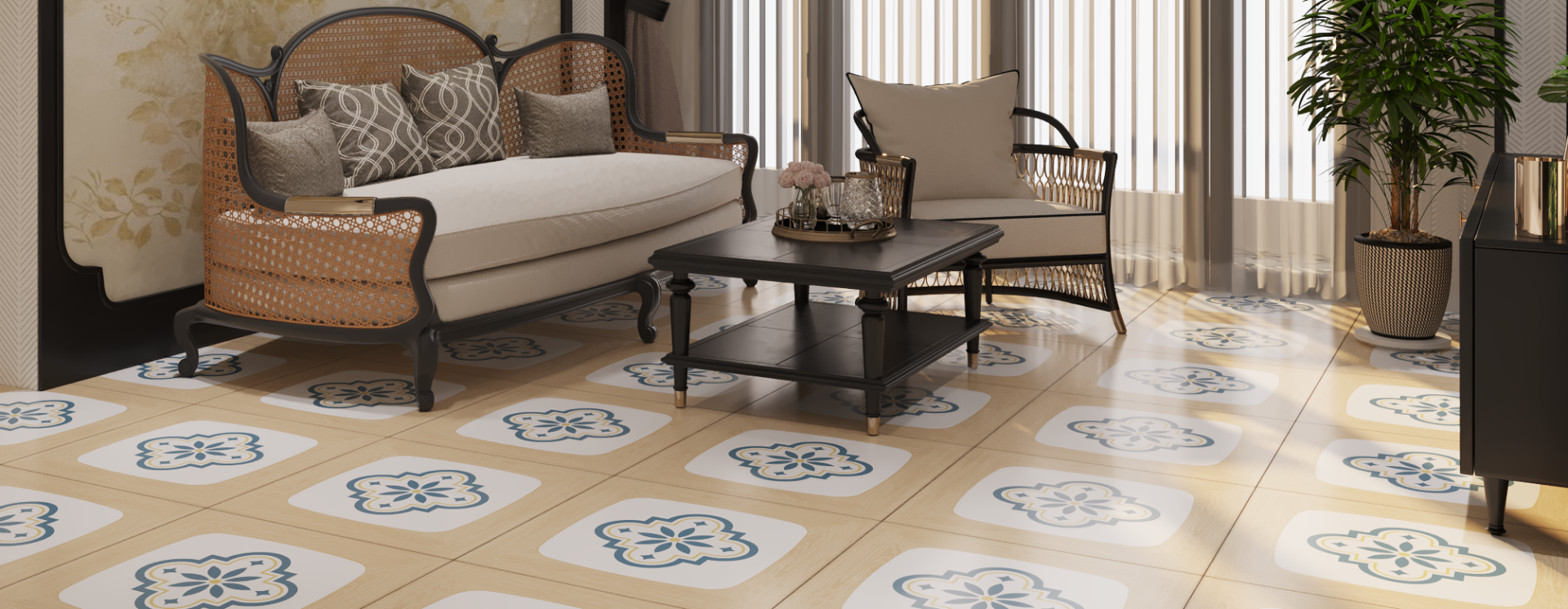 Gạch Bông Novita Wood Harmony 60x60cm