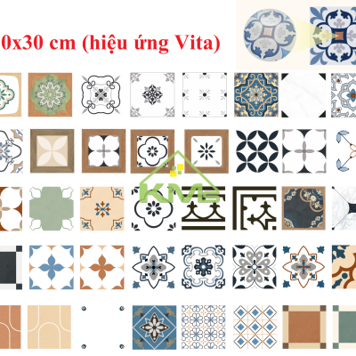 Gạch Bông 30x30cm HIỆU ỨNG VITA- BỀ MẶT MATTE