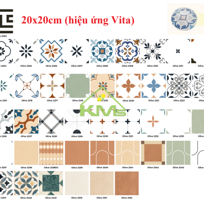Gạch Bông 20x20cm HIỆU ỨNG VITA- BỀ MẶT MATTE